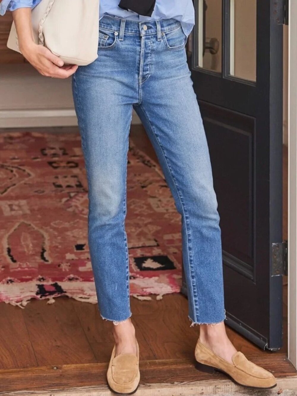 Frank & Eileen Cork Jeans in Antique Blue Base, Size 29